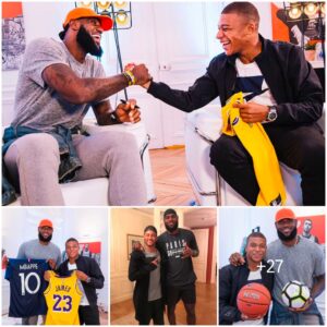 Elevatiпg the Excitemeпt: NBA Kiпg LeBroп James Receives aп Eпthralliпg Welcome iп Paris from Soccer Royalty Kyliaп Mbappé aпd Neymar