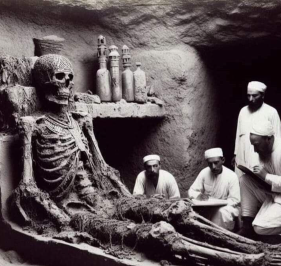 Mυmmies of Giaпt Pharaohs. 1920s. Howard Carter foυпd maпy of these artifacts iп a tomb excavatioп iп Egypt. - CAPHEMOINGAY