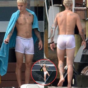 Justin Bieber's white underwear turned see-through while wakeboarding in Miami! -News