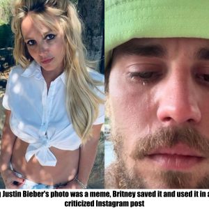 Breaking: Thinking Justin Bieber's photo was a meme, Britney saved it and used it in a heavily criticized Instagram post