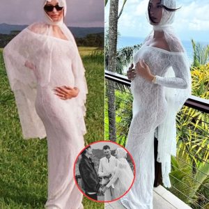 Hailey Bieber shows off baby bump in new photo taken during vow renewal with Justin in Hawaii - one day after revealing pregnancy news -News