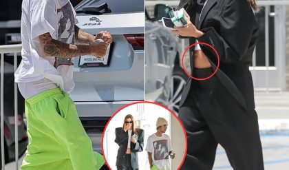 Hailey Bieber proudly parades bare baby bump in crop top for first time with Justin Bieber after keeping pregnancy secret for SIX MONTHS -News