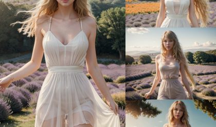 Taylor Swift Radiates Elegance in White Dress Amidst Hometown Flower Fields