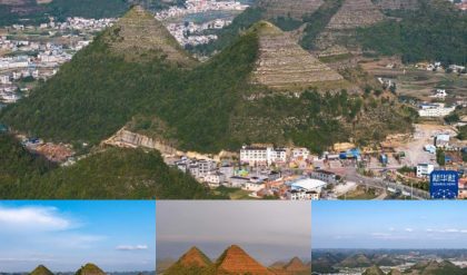These are not AI, these are actually pyramidal mountains, similar to the Pyramids of Giza in Egypt. It is amazing.