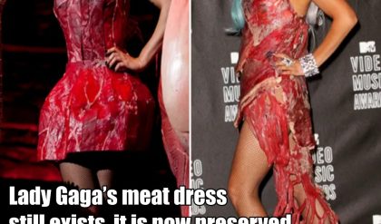 HOT: After 13 years, Lady Gaga’s meat dress still exists, it is now preserved forever… as beef jerky