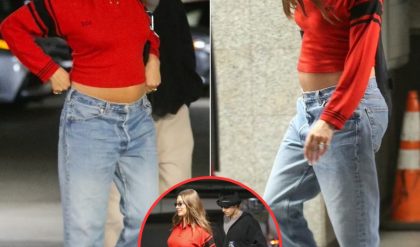 Hailey Bieber Shows Off Baby Bump in Stylish Red Sweater During Outing with Justin in Los Angeles -News
