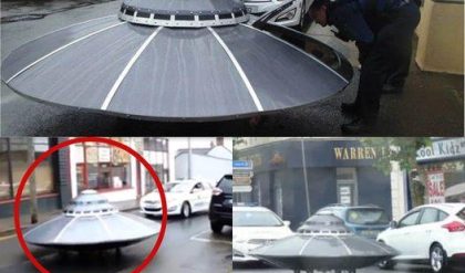 Mystery Unveiled: Police Escort of Flying Saucer-Like Object Sparks Public Curiosity